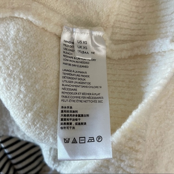 Free People Echo Beach Knit Fold Over Turtleneck Cowl Soft Sweater Ivory Size XS - Picture 10 of 11